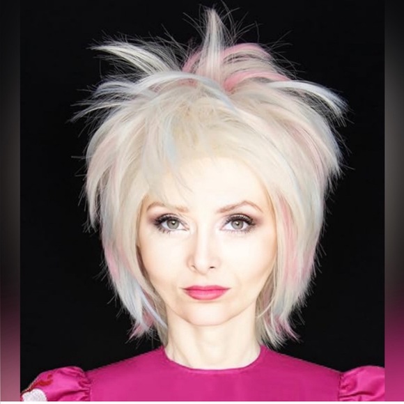 BARBIE THE MOVIE : WEIRD BARBIE HALLOWEEN COSTUME DRESS - ADDED A WIG ! - - Picture 5 of 8